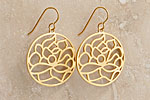 Julia Failey Eco Friendly Lotus Flower Earrings in Gold, Ashley Jones Pick jewlery